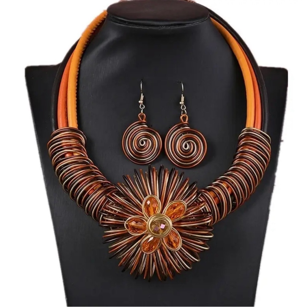 🆕 Flower Necklace & Earrings Set